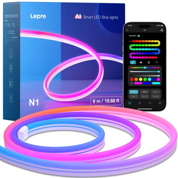 AI Neon LED Tube Smart Lighting Strip — Rope Lights, Lepro