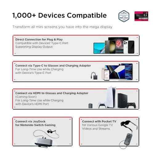 AR/XR Glasses with 201-inch Display — Immersive Viewing, RayNeo