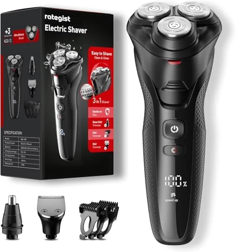 Cordless Electric Razor — Nose & Ear Trimmers, rategist