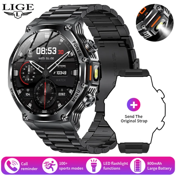 Men's Smart Watch with Bluetooth Calling and Health Monitoring — Smartwatches, LIGE