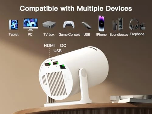 Mini Projector with Wi-Fi 6 and Bluetooth 5.4 — Home Theater Projectors, WEMI