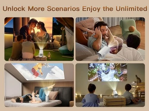 Mini Projector with Wi-Fi 6 and Bluetooth 5.4 — Home Theater Projectors, WEMI