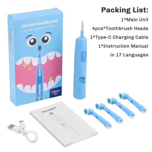 Rechargeable Smart Toothbrush for Kids — Kids' Electric Toothbrushes, COOKING-MALL