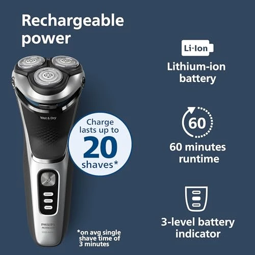 Wet and Dry Electric Shaver — Rotary, Philips