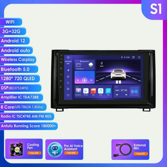 Android Car Stereo with 10.4-inch QLED Display — In-Dash, Hizpo