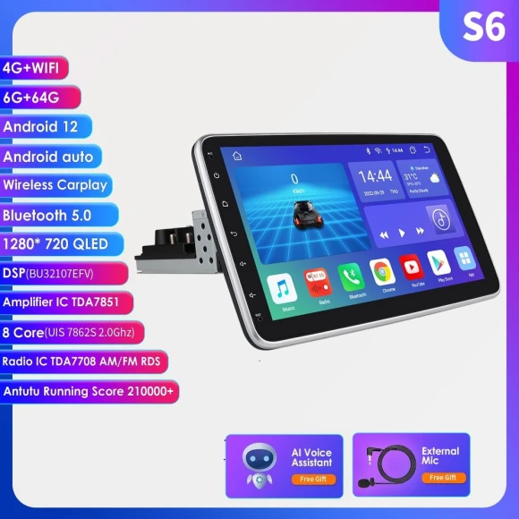 Car Stereo with 10.1-Inch Touchscreen — In-Dash, Hizpo