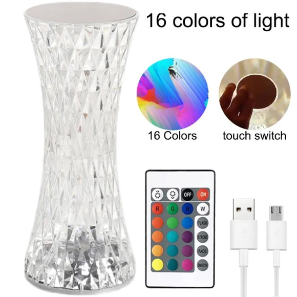 Diamond Table Lamp with 16 Colors and Remote Control — Outdoor Table Lamps, YWZT