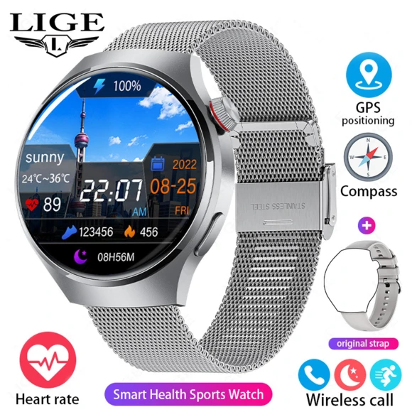 Original Smart Watch HD with Full Touch Screen, Multifunctional Bluetooth Call, Health Monitoring, Sports Fitness Smart... — Smartwatches, LIGE