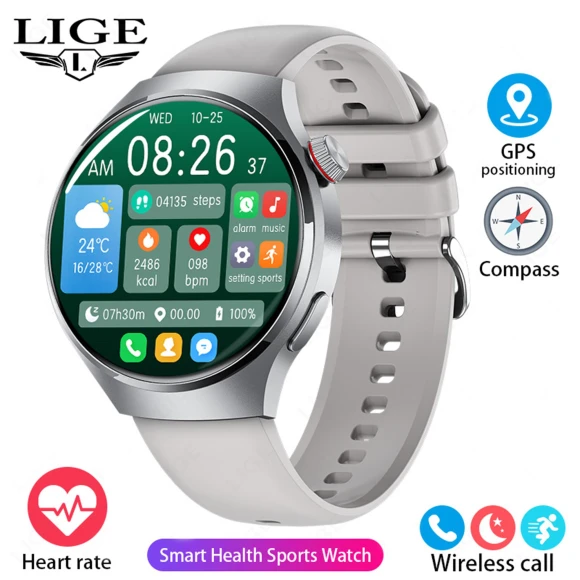 Smart Watch with Full Touch Screen, Health Monitoring, and Fitness Tracking — Smartwatches, LIGE