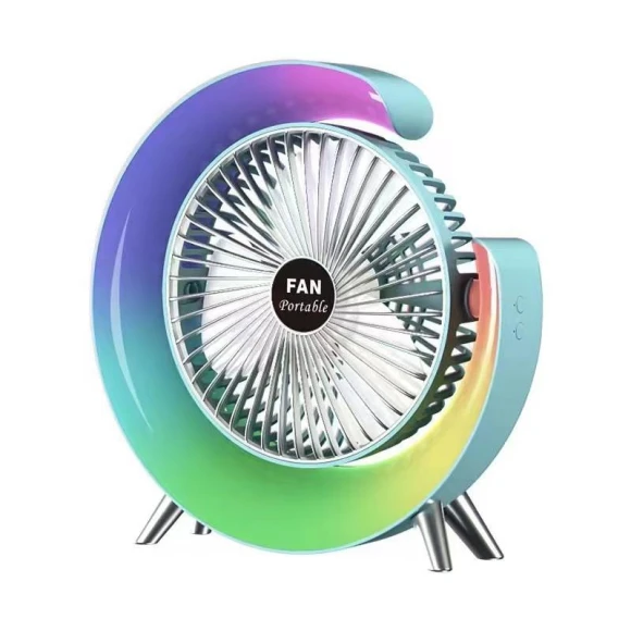USB Rechargeable Desktop Fan with RGB Lighting — Stand Fans, Popular House