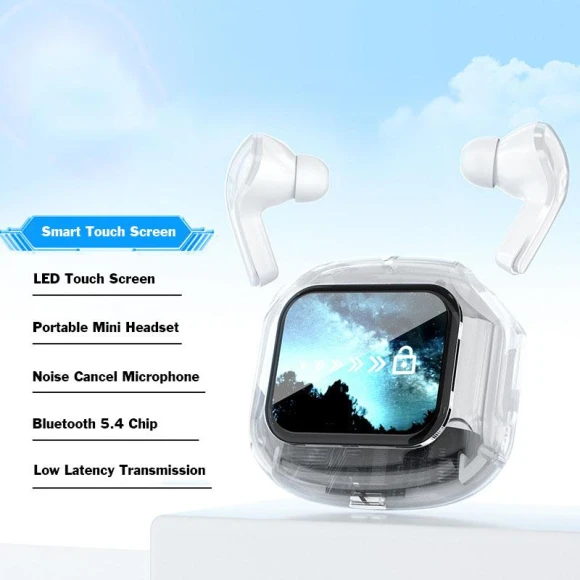 Wireless Earbuds with Touch Screen — In-Ear Headphones, Along Choice