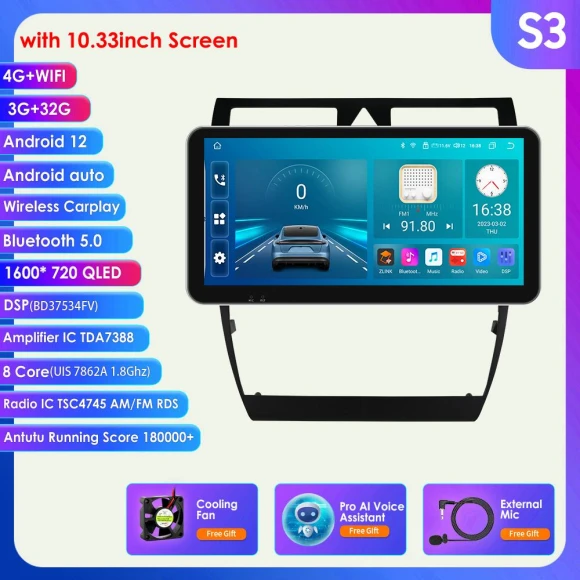 9-inch Android Car Stereo with Wireless CarPlay and Android Auto — In-Dash, Hizpo