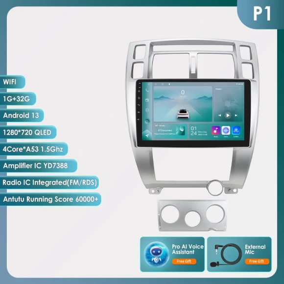 AI Android Car Radio with GPS Navigation and Wireless CarPlay — In-Dash, Hizpo