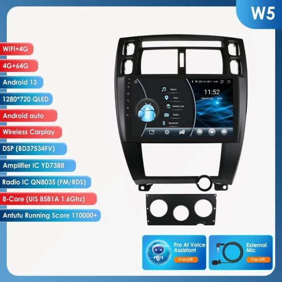 Android Car Multimedia Head Unit with AI Voice Assistant — In-Dash, Hizpo