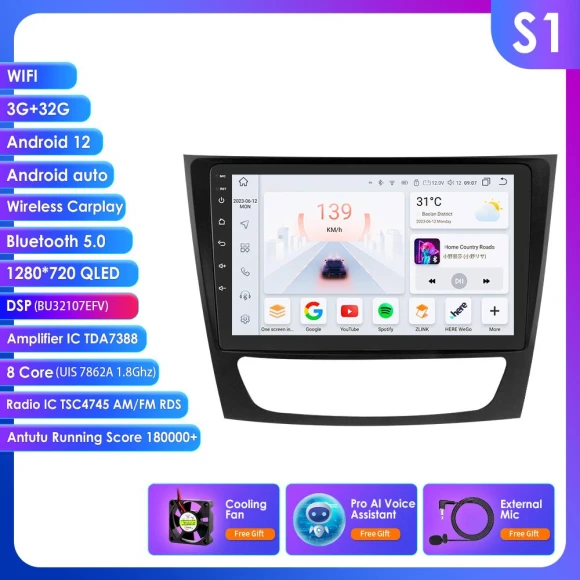 Android Car Radio with CarPlay and Android Auto — In-Dash, OSSURET