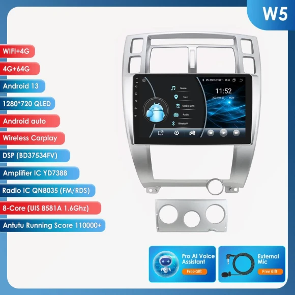 Android Car Stereo with Wireless CarPlay and Android Auto — In-Dash, Hizpo