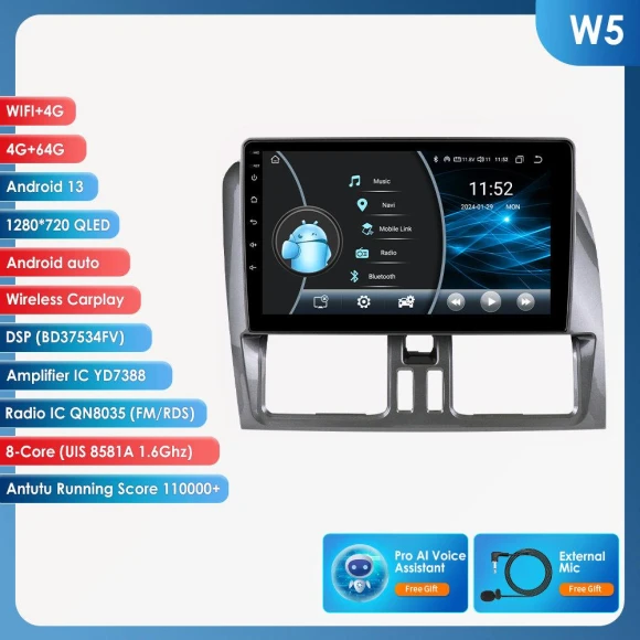 Car Multimedia Player with Apple CarPlay and Android Auto — Stereo Receivers, OSSURET