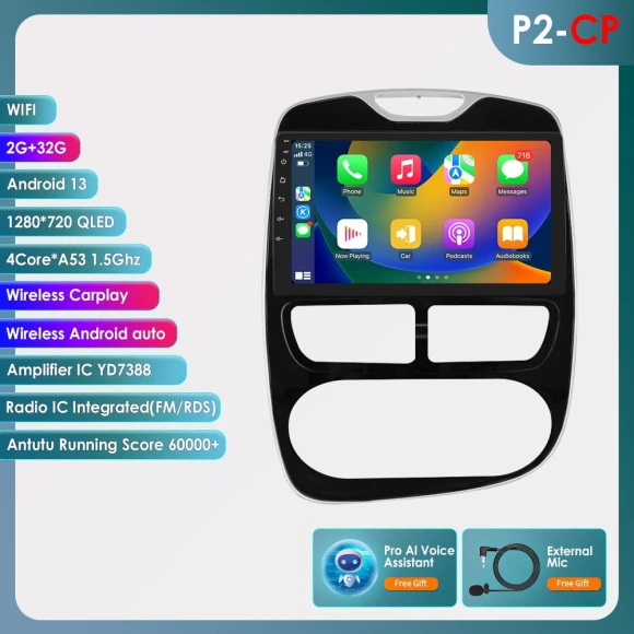 Car Multimedia Stereo with Wireless CarPlay and Android Auto — Car Infotainment System, Hizpo