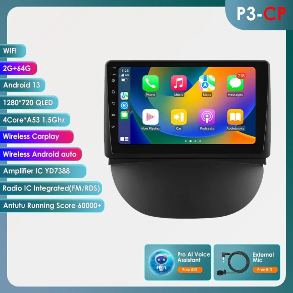 Car Multimedia System with CarPlay and Android Auto — In-Dash, Hizpo