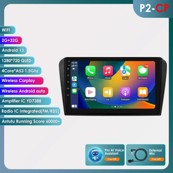 Double Din Android Car Stereo with Touchscreen — In-Dash, Hizpo