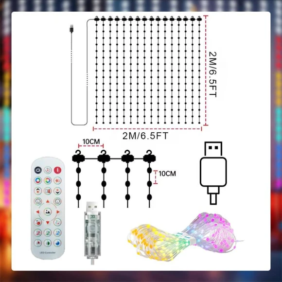 Smart RGB LED Curtain Lights — String Lights, Mellow Home