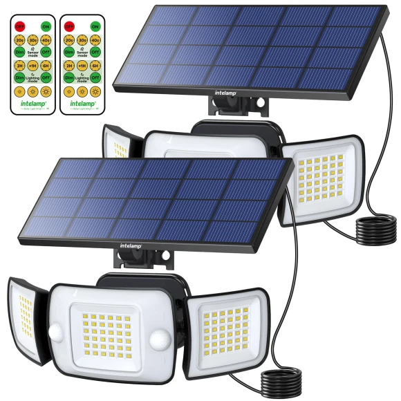 Solar Light, Outdoor, Waterproof, with Motion Sensor, High-Capacity LED Light — Outdoor Security & Flood Lighting, Intelamp