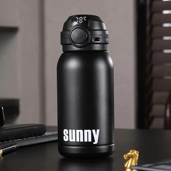 Temperature Display Smart Thermos Cup — Travel Drinkware, Baifenbai Home Furnishing