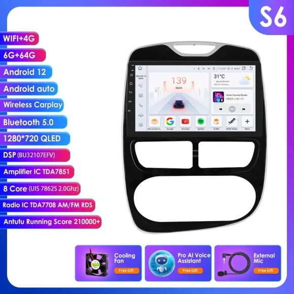 Wireless CarPlay Android Car Stereo with 4G-LTE, GPS Navigation, and AI Voice Control — In-Dash, Hizpo