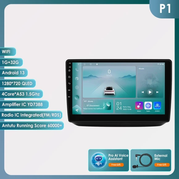 10.1-inch QLED Android Car Multimedia Video Player — Car Infotainment System, Hizpo