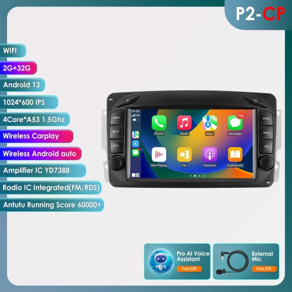 Car Multimedia System with Wireless CarPlay and Android Auto — In-Dash, Hizpo