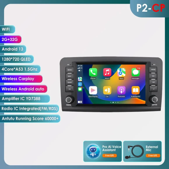 Double Din Android Car Stereo with GPS and Touchscreen — In-Dash, Hizpo