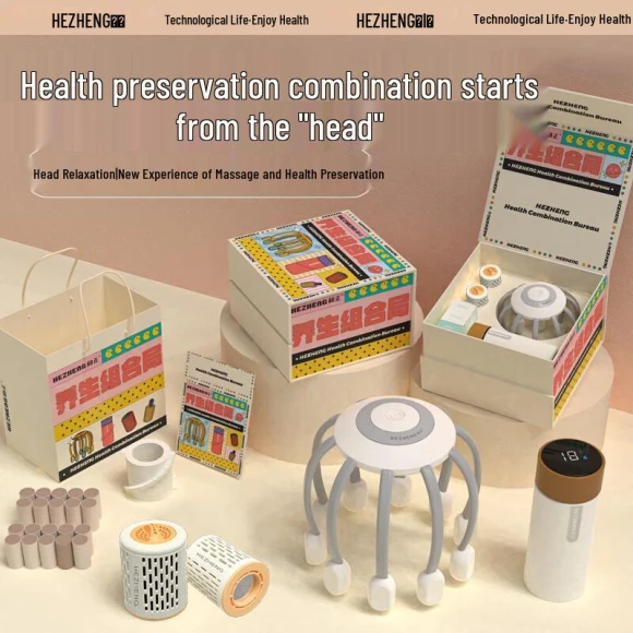 Smart Rechargeable Head Massager — Magnetic Therapy, Hezheng