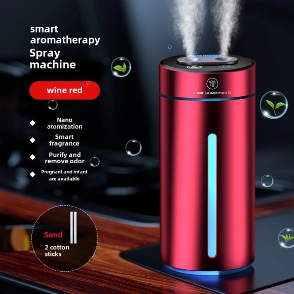 Smart Dual-Nozzle Wireless Air Humidifier with Aromatherapy and Surface Atmospheric Lighting — Air Moisturizers, OLOEY