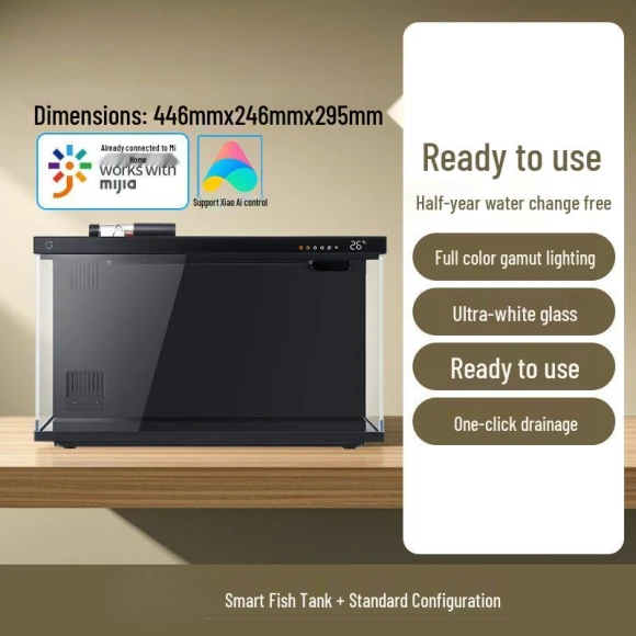 Smart Eco Aquarium with Filtration - Compact Ultra Clear Glass for Stylish Living Rooms — Aquariums, Chose One