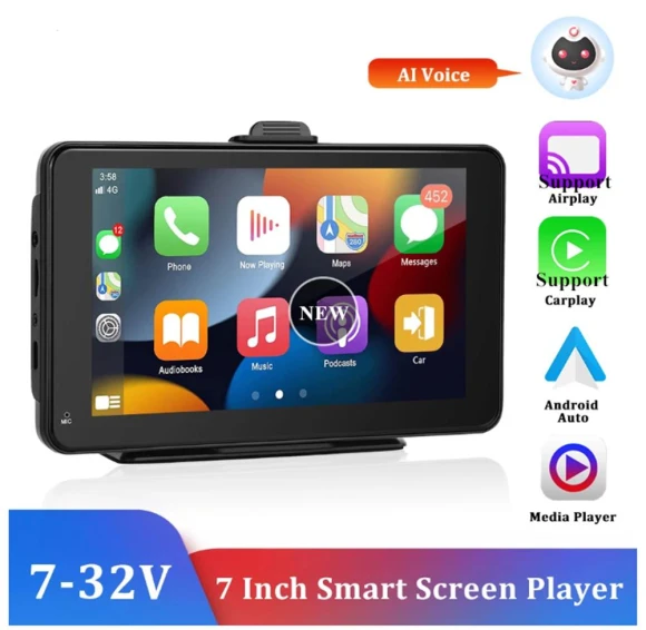 Universal 7-inch Car Radio Player Monitor with Touchscreen — In-Dash, STC