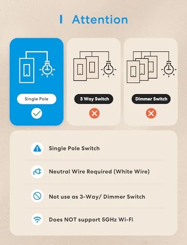 Smart Light Switch 4 Pack — Dimmer Switches, meross