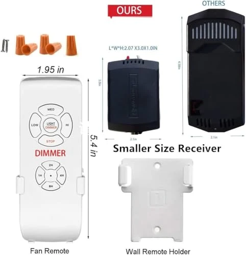 Smart Wi-Fi Ceiling Fan Remote Control Kit — Ceiling Fan Wall Controls, 53T