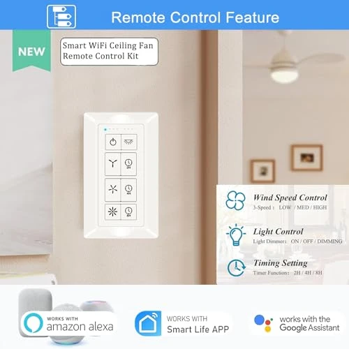 Universal Ceiling Fan Remote Control Kit — Ceiling Fan Wall Controls, UBORSY