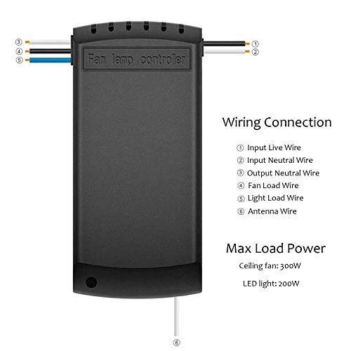 WiFi Ceiling Fan and Light Remote Control Kit — Ceiling Fan Wall Controls, Aubric