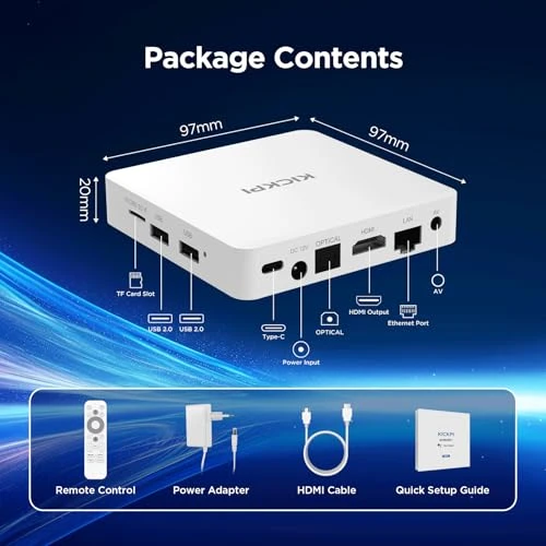 Android TV Box with Voice Search — Ultra HD Media Players, KICKPI