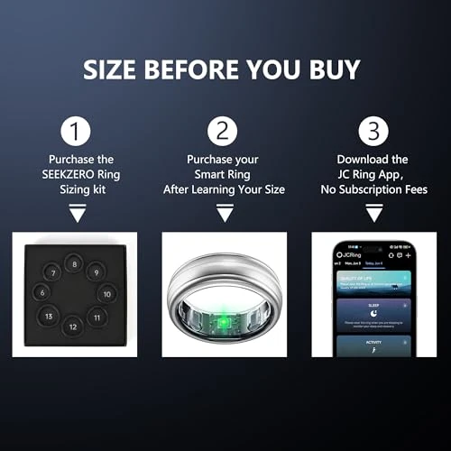 Fitness Ring with Heart Rate, Sleep, Step & SpO2 Monitor — Smart Rings, RIFESI