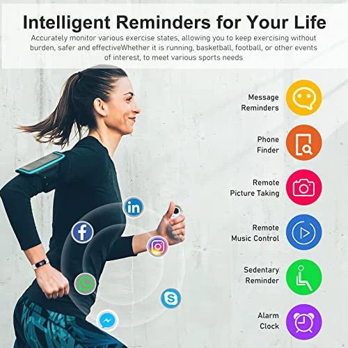 Fitness Tracker with Heart Rate, Blood Oxygen, Blood Pressure, Sleep Monitor, 5 ATM Waterproof, Step Calorie Counter — Smartwatches, Zeacool