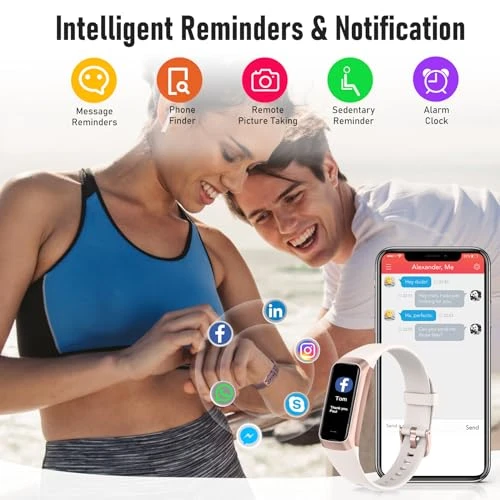 Fitness Tracker with Heart Rate, Blood Oxygen, Blood Pressure, Sleep Monitor, 5 ATM Waterproof, Step Calorie Counter — Smartwatches, Zeacool