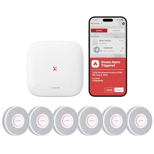 Smart Smoke Detector with Voice Alerts and 17 Locations — Carbon Monoxide Detectors, X-Sense