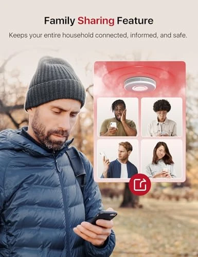 Smart Smoke Detector with Voice Alerts and 17 Locations — Carbon Monoxide Detectors, X-Sense