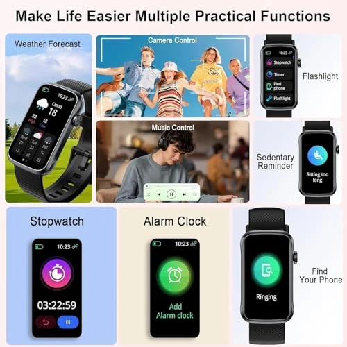 Smart Watch with 24 Sport Modes, IP68 Waterproof, Heart Rate and Sleep Monitor — Smartwatches, Fempoin
