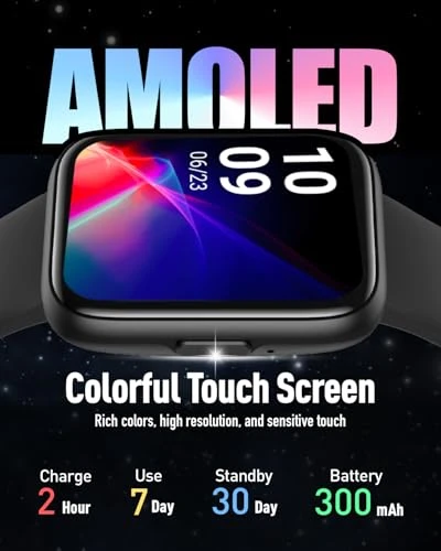 Smart Watch with HD Dynamic Screen, Bluetooth Calls, 110+ Sport Modes, IP68 Waterproof, 24/7 Heart Rate and Sleep... — Smartwatches, Quintenztek