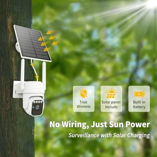 Solar Camera Outdoor Wireless — Dome Surveillance Cameras, 3-Link