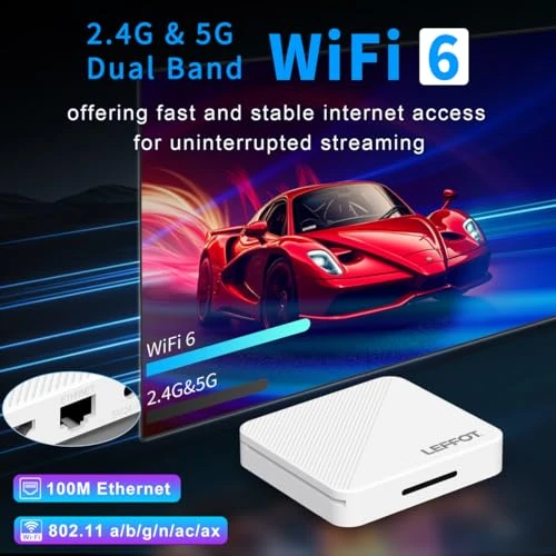 TV Box with Voice Remote — Ultra HD Media Players, LEFFOT