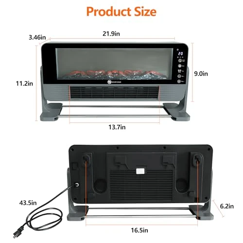 WiFi and App Controlled Portable Heater with 3D Flame Effect — Portable Heating Solutions, EOQIFJM